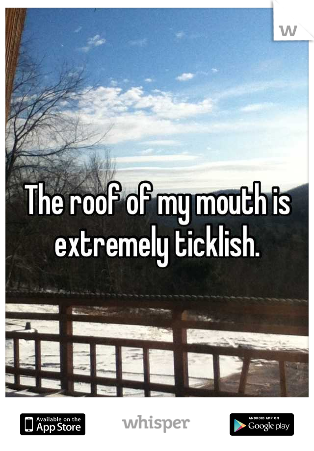 The roof of my mouth is extremely ticklish.