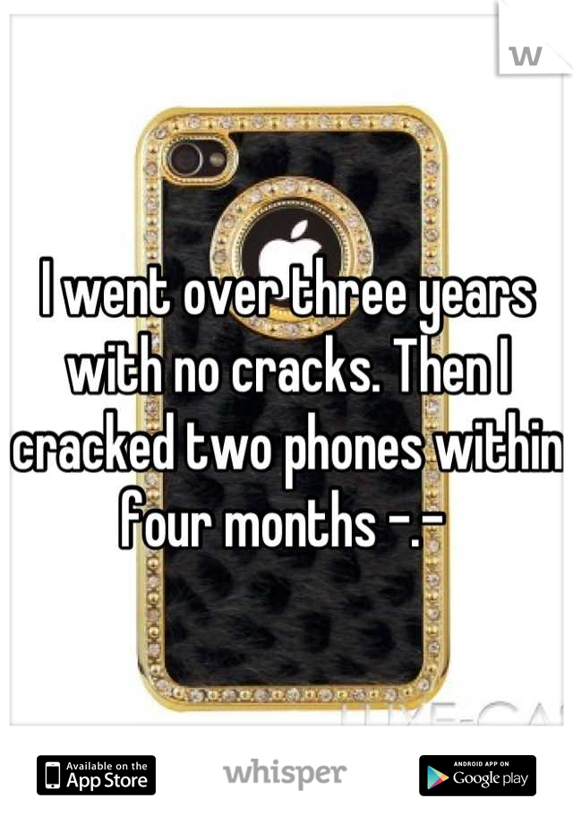 I went over three years with no cracks. Then I cracked two phones within four months -.- 