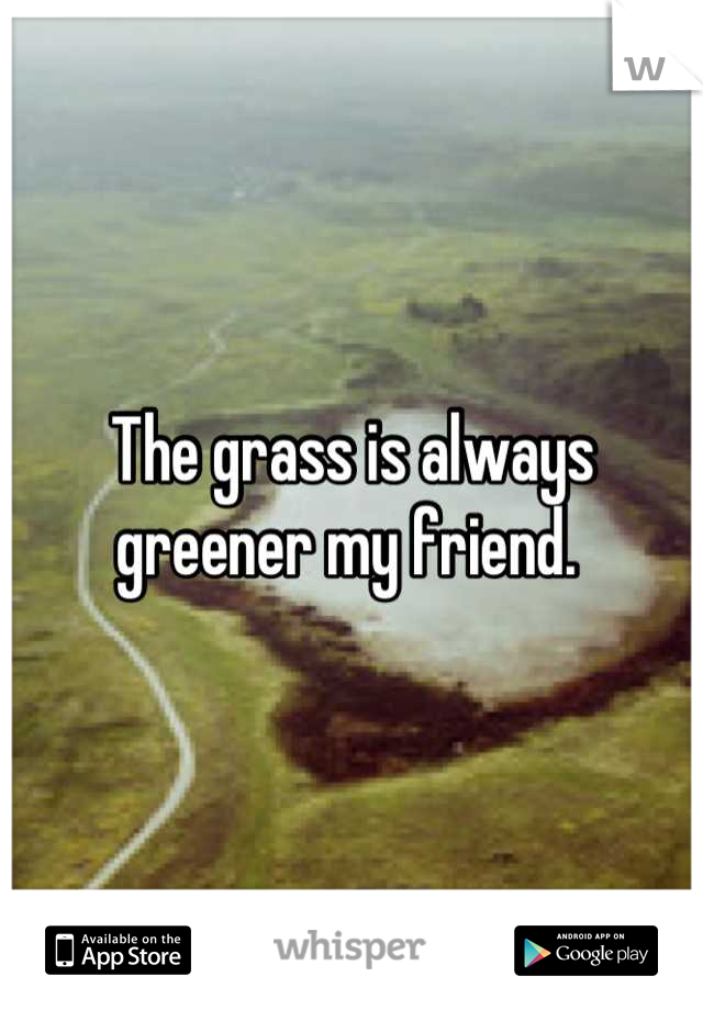 The grass is always greener my friend. 