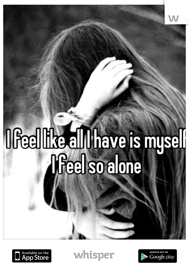 I feel like all I have is myself
I feel so alone 