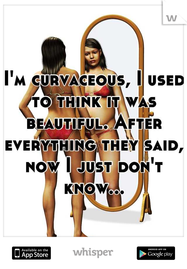 I'm curvaceous, I used to think it was beautiful. After everything they said, now I just don't know...