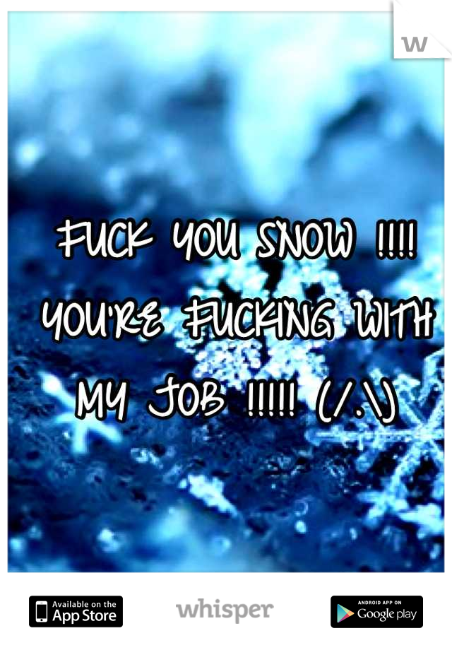 FUCK YOU SNOW !!!! YOU'RE FUCKING WITH MY JOB !!!!! (/.\)