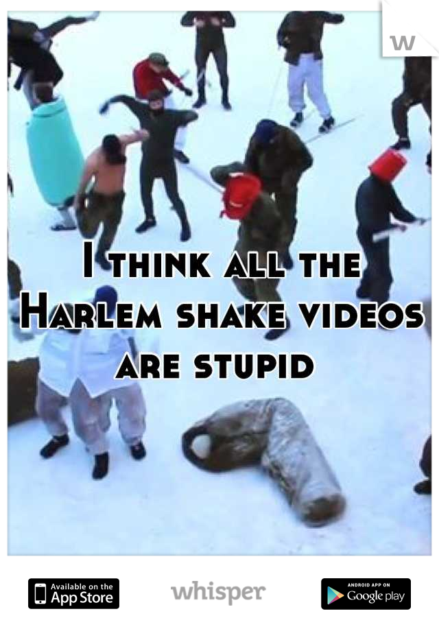 I think all the Harlem shake videos are stupid 
