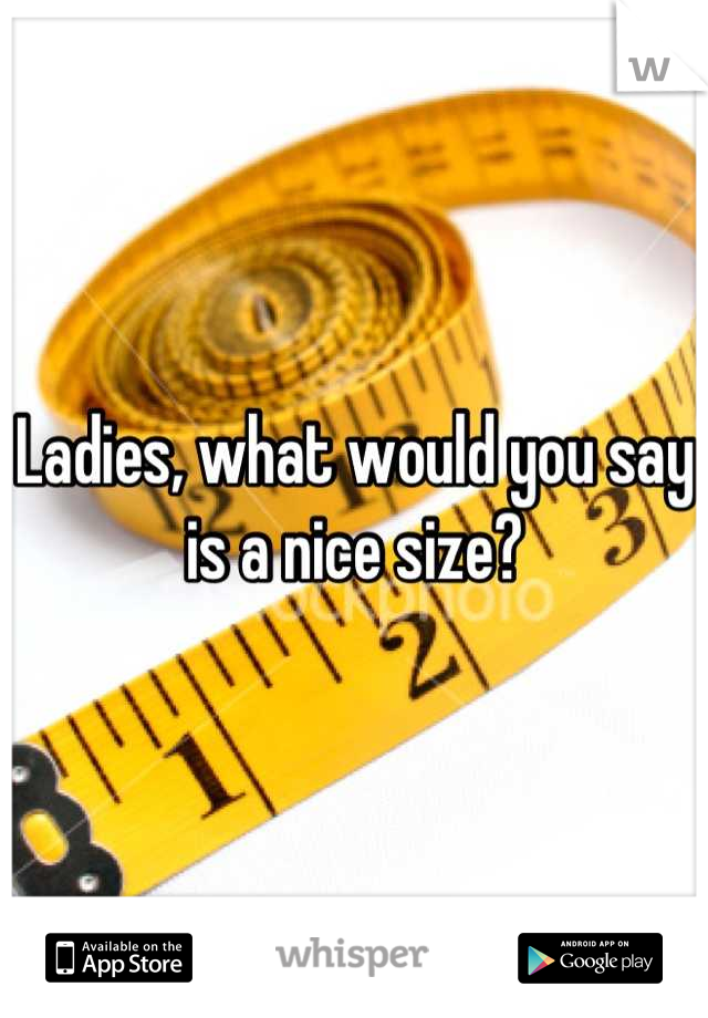 Ladies, what would you say is a nice size?