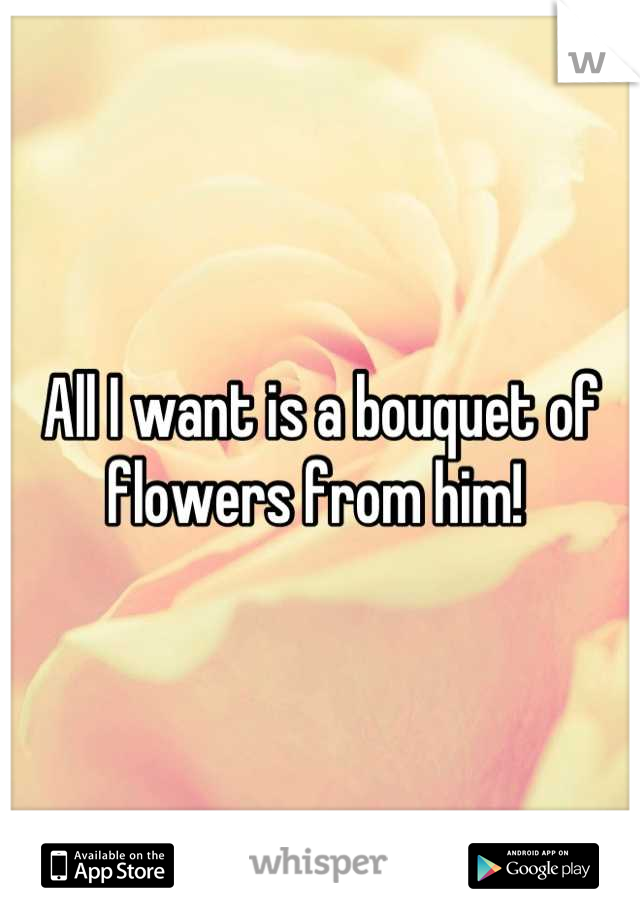 All I want is a bouquet of flowers from him! 