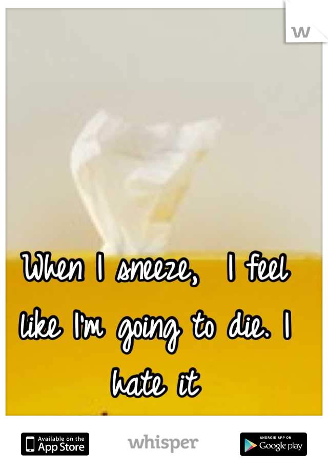 When I sneeze,  I feel like I'm going to die. I hate it