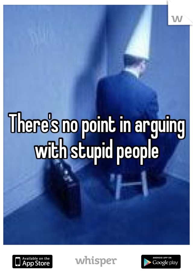 There's no point in arguing with stupid people