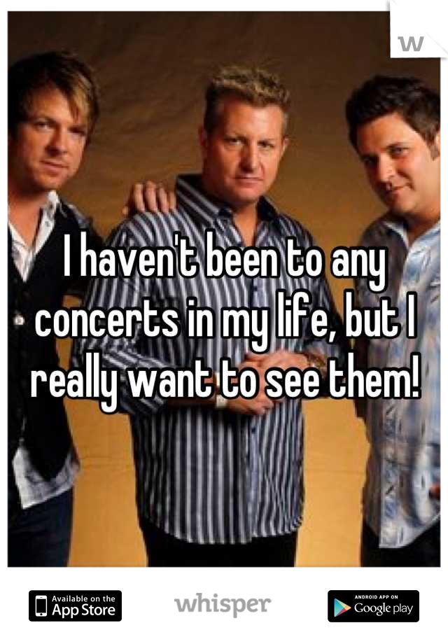 I haven't been to any concerts in my life, but I really want to see them!