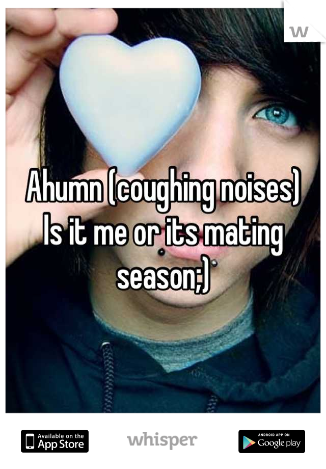 Ahumn (coughing noises) 
Is it me or its mating season;)