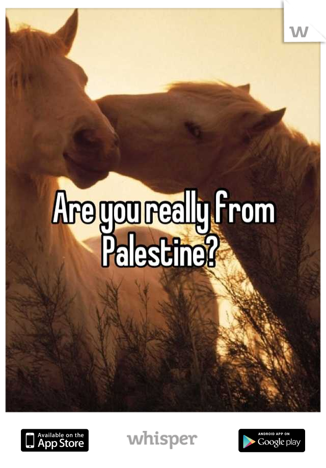 Are you really from Palestine? 