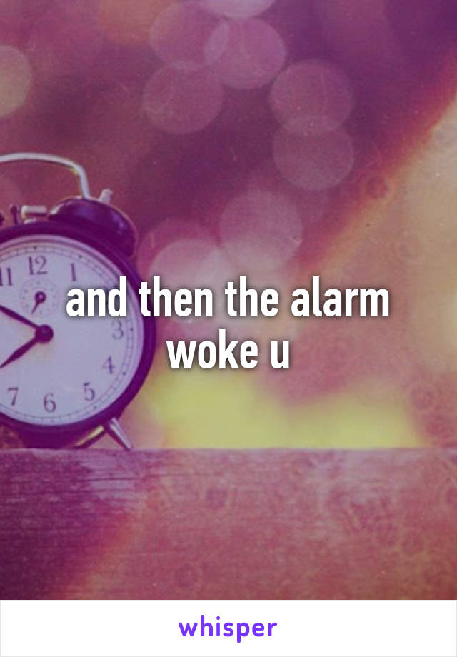 and then the alarm woke u