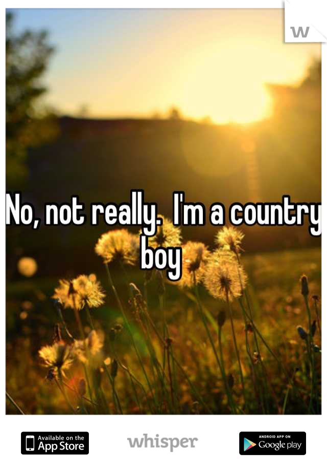 No, not really.  I'm a country boy 