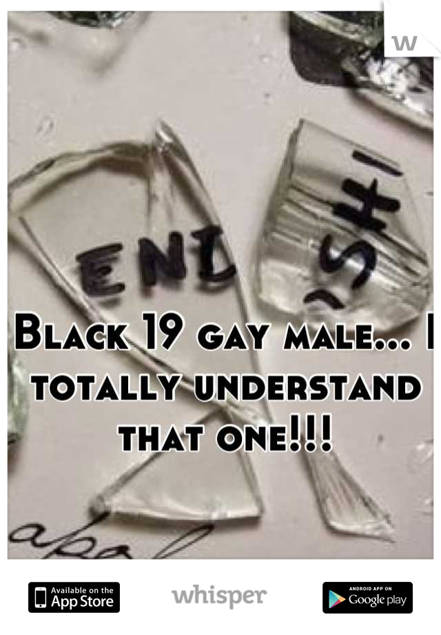 Black 19 gay male... I totally understand that one!!!
