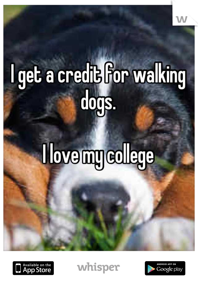 I get a credit for walking dogs.

I love my college