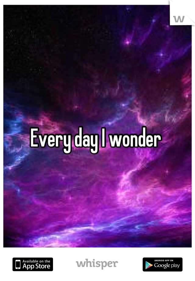 Every day I wonder 