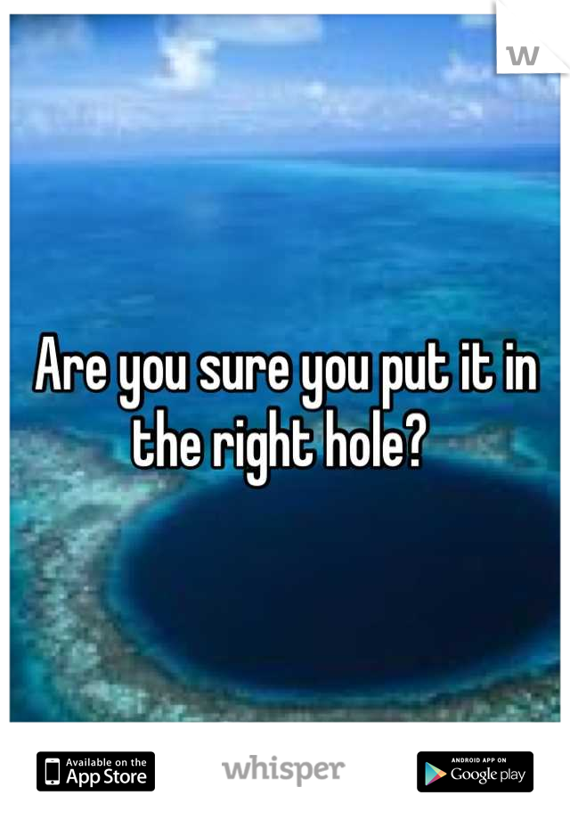 Are you sure you put it in the right hole? 