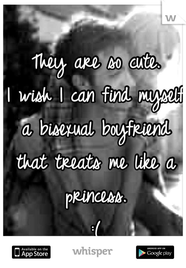 They are so cute.
I wish I can find myself a bisexual boyfriend that treats me like a princess.
:(