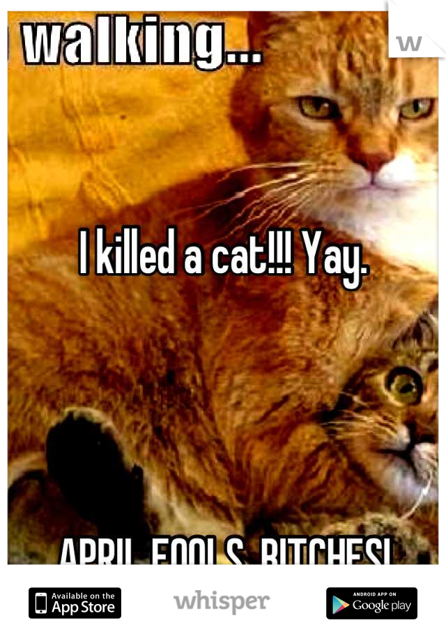 


I killed a cat!!! Yay.




APRIL FOOLS, BITCHES!