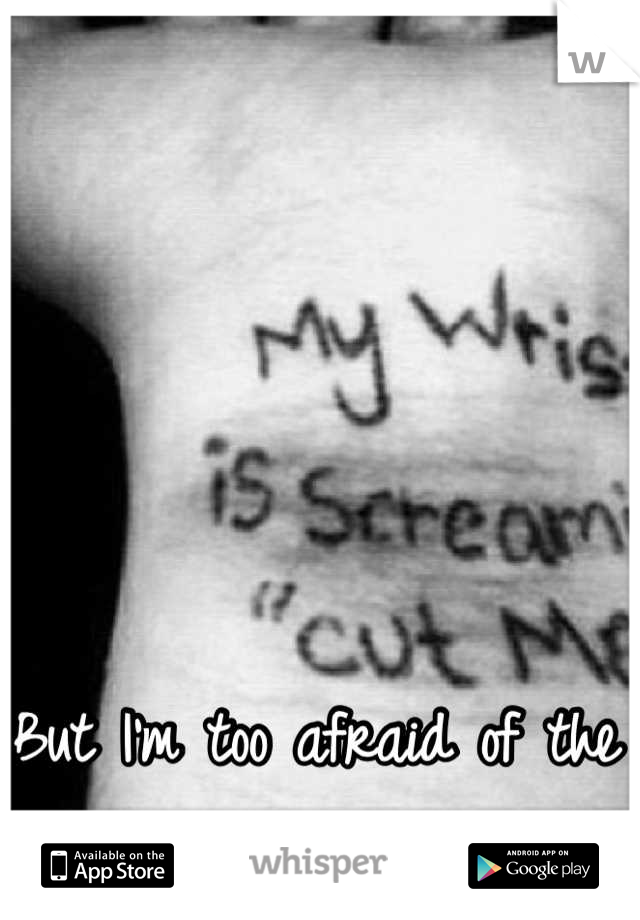 But I'm too afraid of the pain