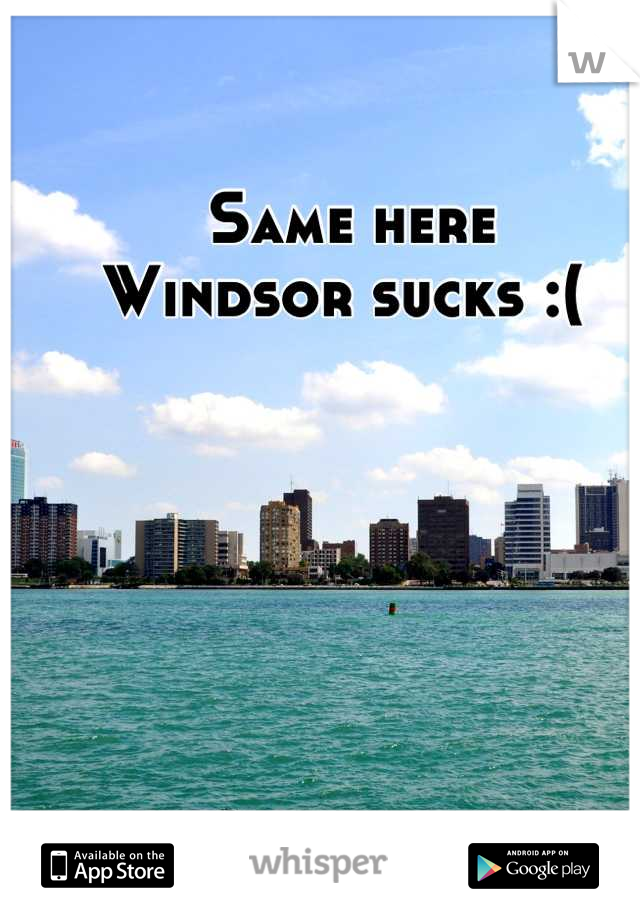 Same here 
Windsor sucks :( 