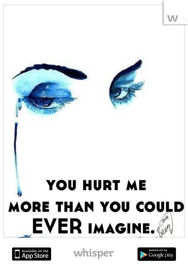 you hurt me 
more than you could 
EVER imagine. 