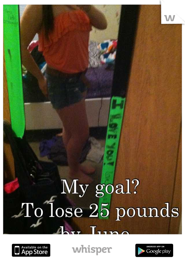 My goal?
To lose 25 pounds by June. 
