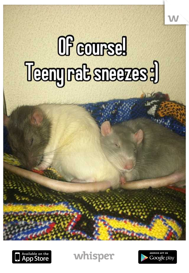 Of course!
Teeny rat sneezes :)