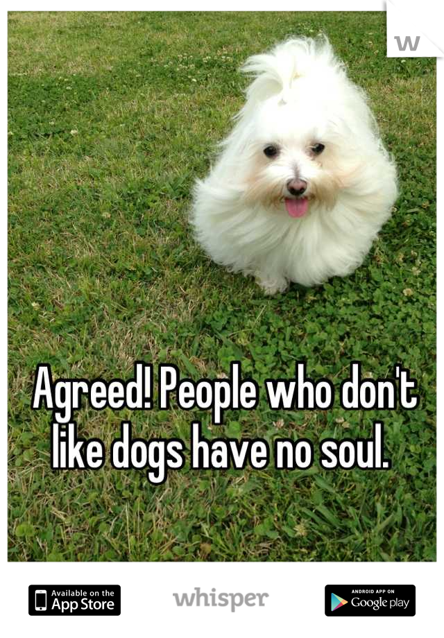 Agreed! People who don't like dogs have no soul. 