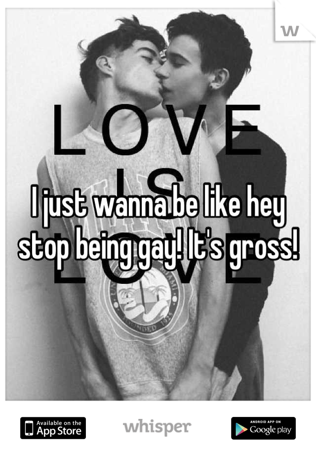 I just wanna be like hey stop being gay! It's gross!