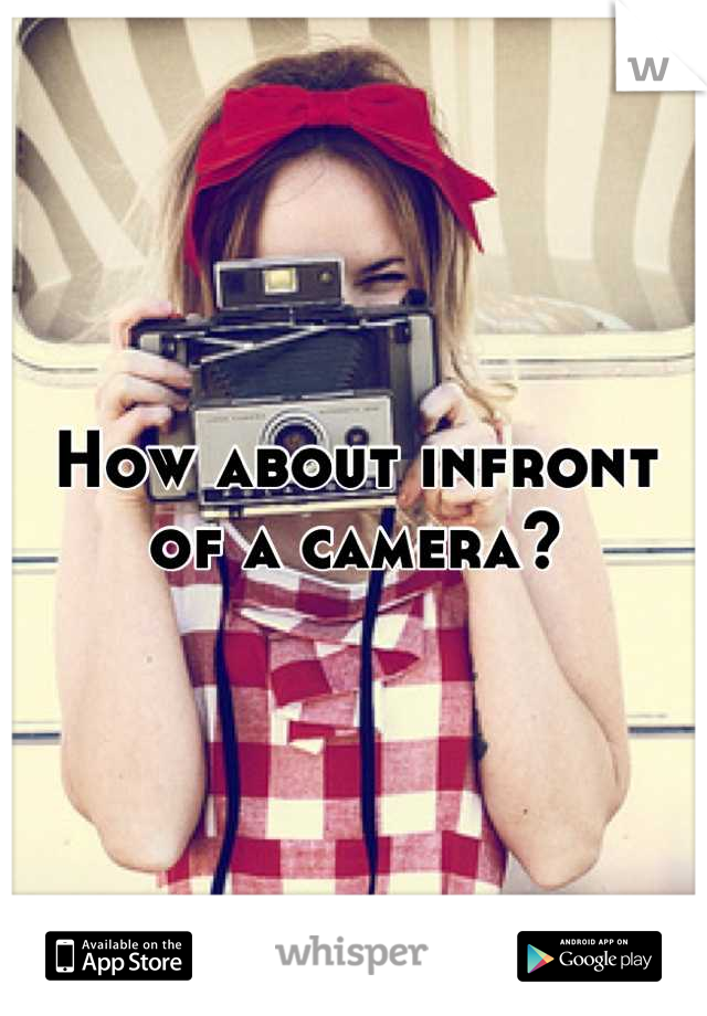 How about infront of a camera?