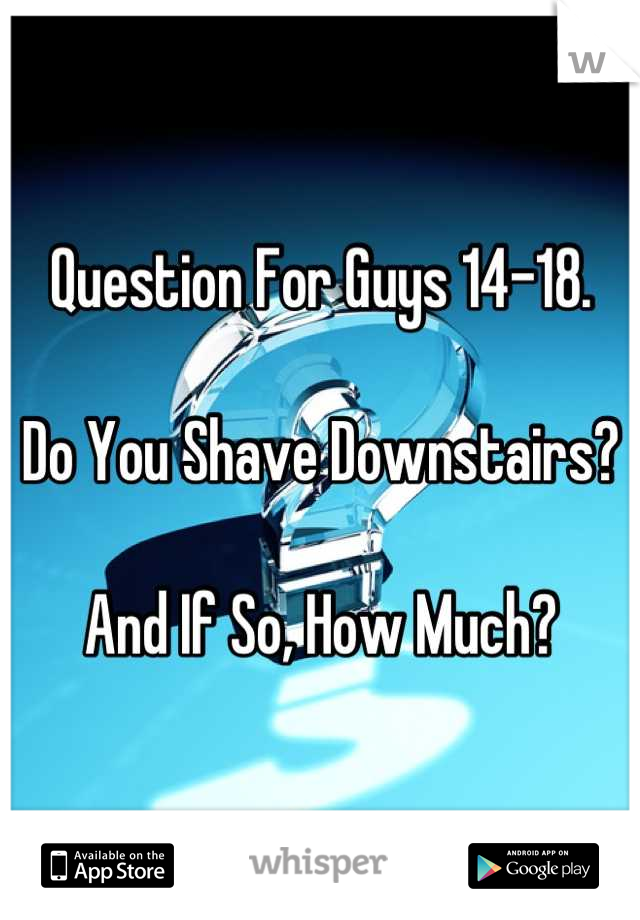 Question For Guys 14-18.

Do You Shave Downstairs? 

And If So, How Much?