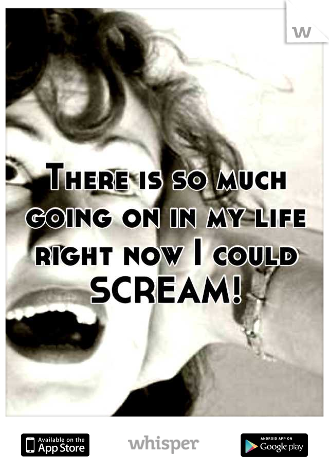 There is so much going on in my life right now I could SCREAM!