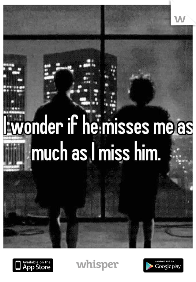 I wonder if he misses me as much as I miss him. 