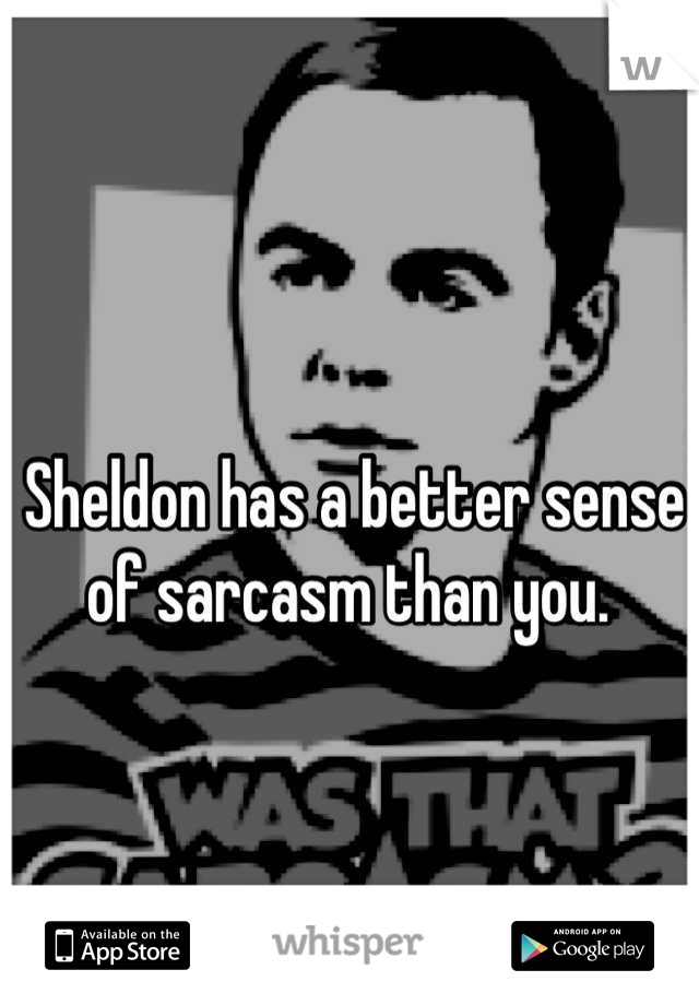 Sheldon has a better sense of sarcasm than you. 