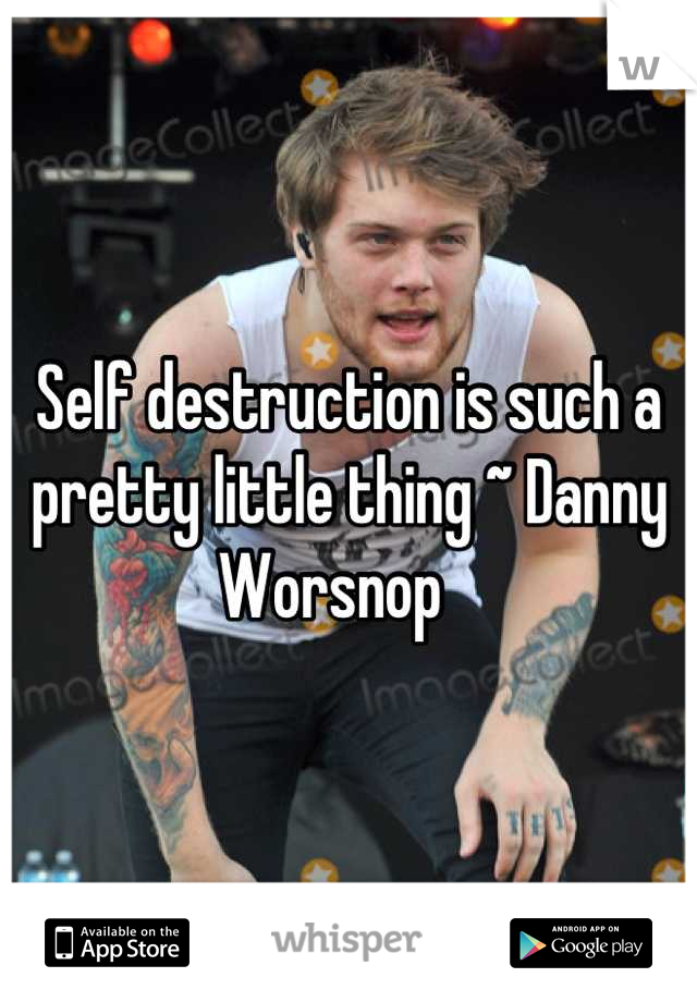 Self destruction is such a pretty little thing ~ Danny Worsnop   