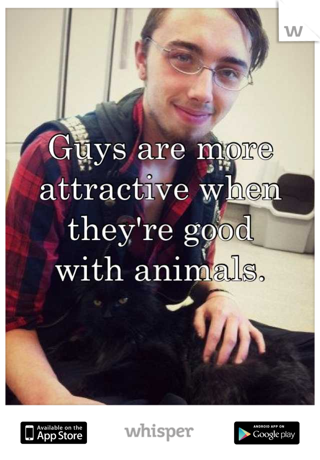 Guys are more
attractive when
they're good
with animals.