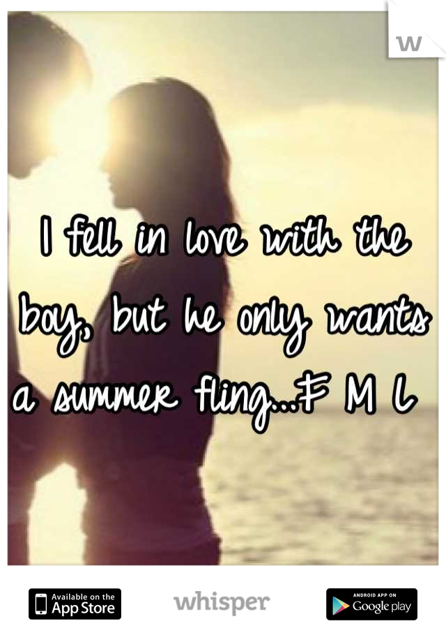 I fell in love with the boy, but he only wants a summer fling...F M L 