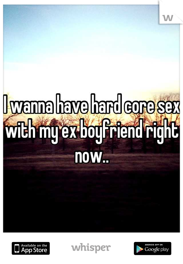 I wanna have hard core sex with my ex boyfriend right now..
