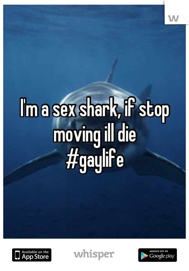 I'm a sex shark, if stop moving ill die 
#gaylife