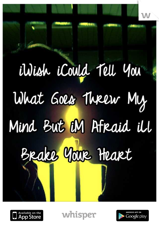 iWish iCould Tell You What Goes Threw My Mind But iM Afraid iLl Brake Your Heart 