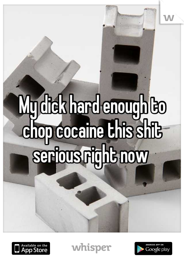 My dick hard enough to chop cocaine this shit serious right now 
