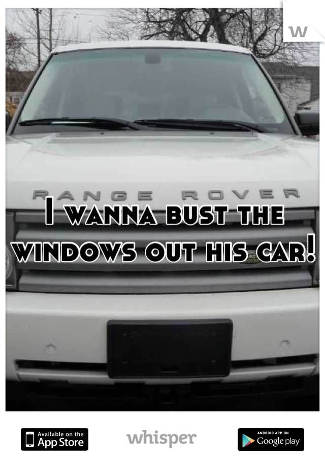 I wanna bust the windows out his car!