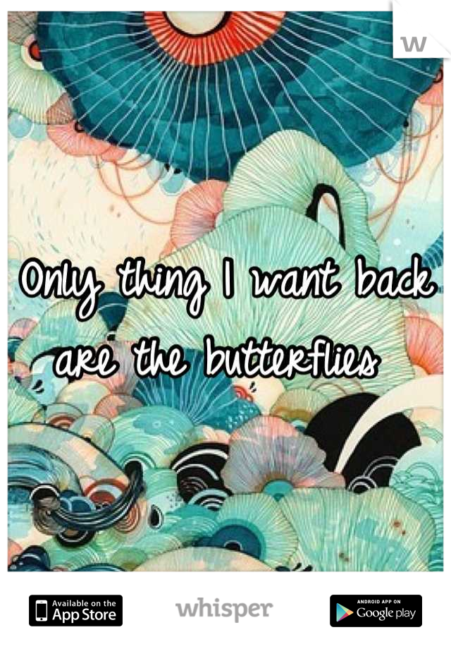 Only thing I want back are the butterflies 