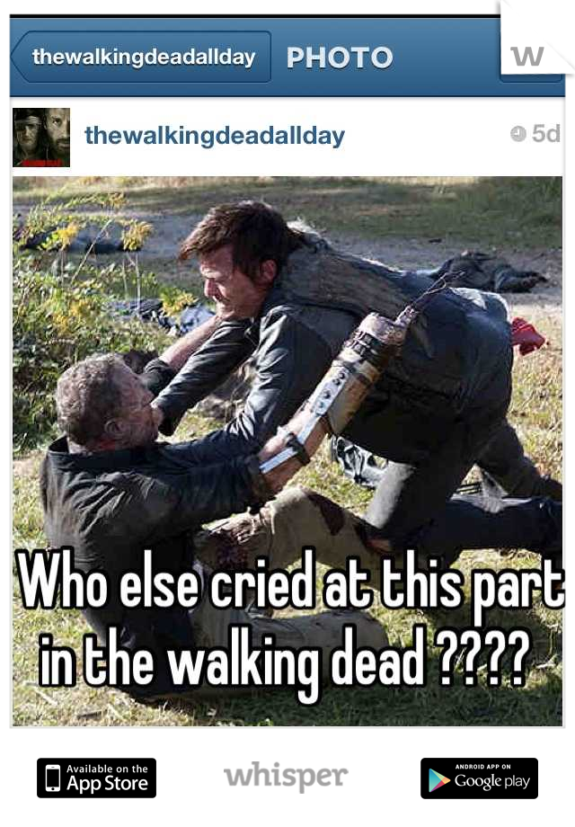 Who else cried at this part in the walking dead ???? 
