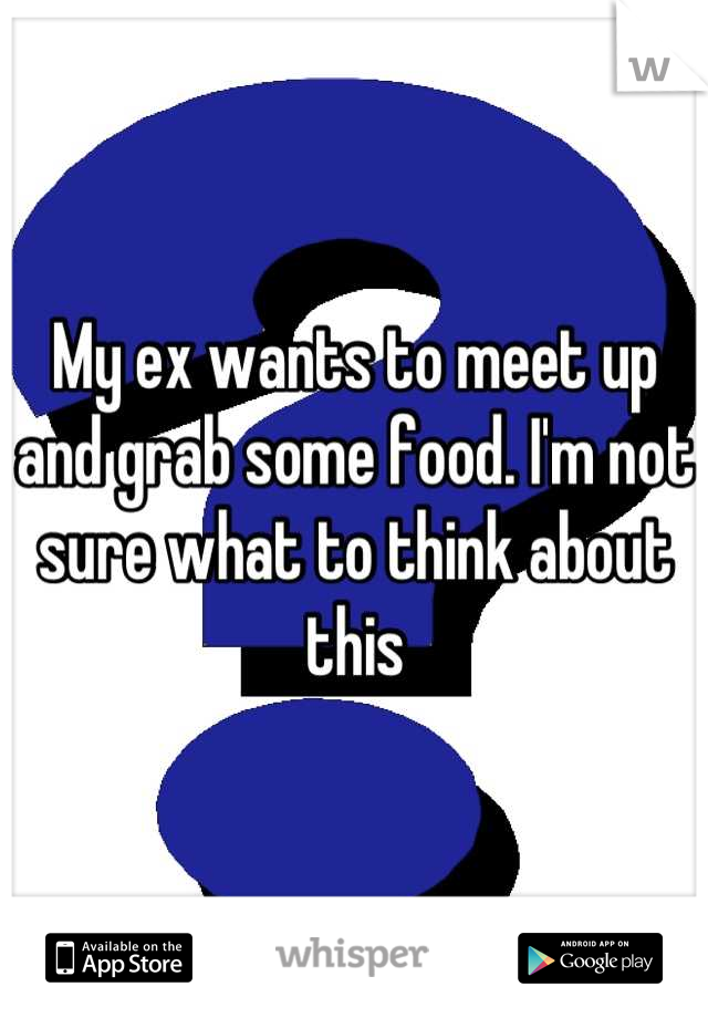 My ex wants to meet up and grab some food. I'm not sure what to think about this