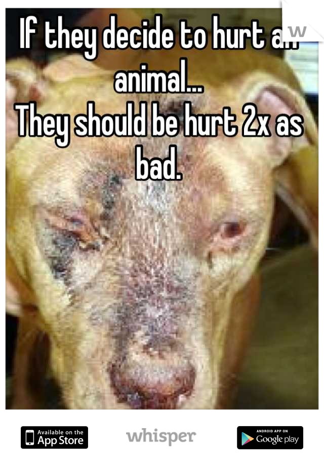 If they decide to hurt an animal... 
They should be hurt 2x as bad.