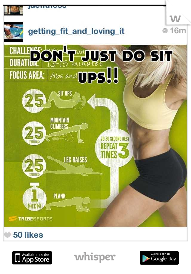 don't just do sit ups!! 