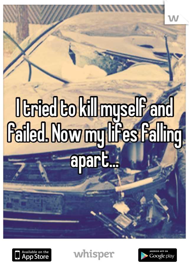 I tried to kill myself and failed. Now my lifes falling apart...