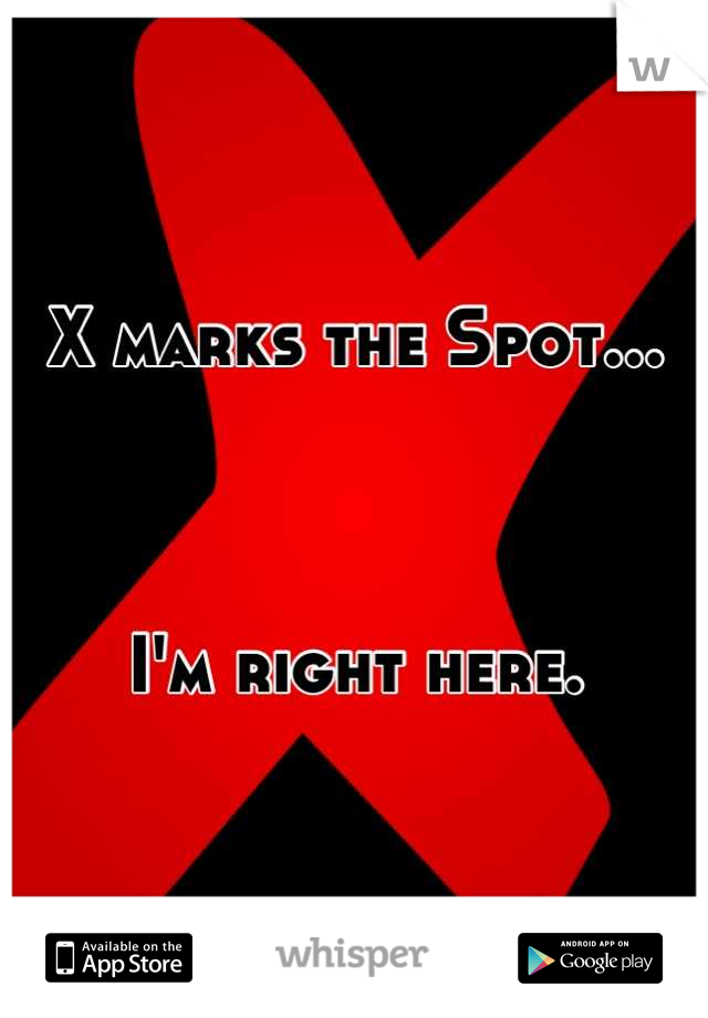 X marks the Spot...



I'm right here.