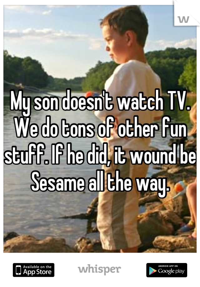 My son doesn't watch TV. We do tons of other fun stuff. If he did, it wound be Sesame all the way.